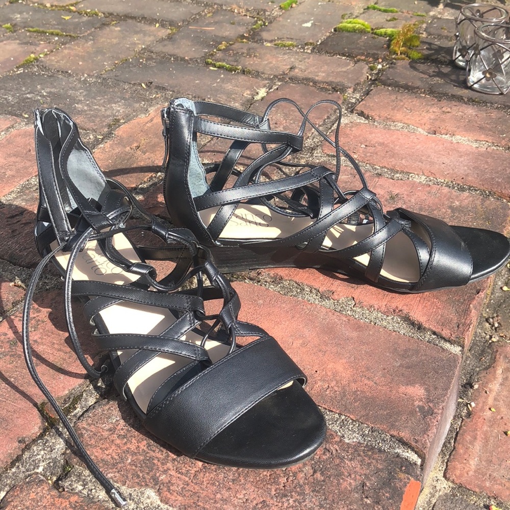 Franco Sarto Black Strappy Sandals